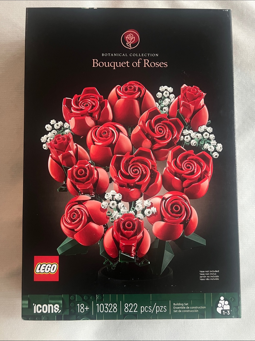 LEGO Red and White Bouquet of Roses - Botanical Collection